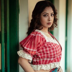 Phooljhuri In Classic Red Gamchha