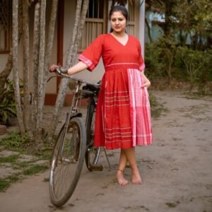 Blush Red Gamchha Jama