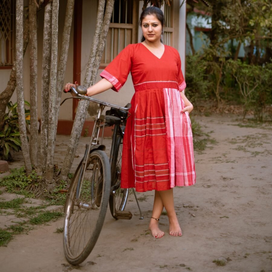 Blush Red Gamchha Jama