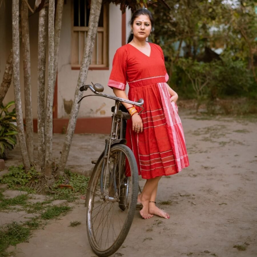 Blush Red Gamchha Jama