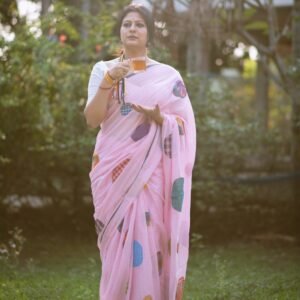 Gamchha Polka-Baby Pink