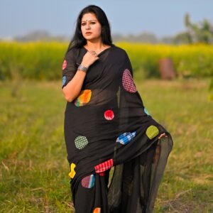 Gamchha Polka - Jet Black