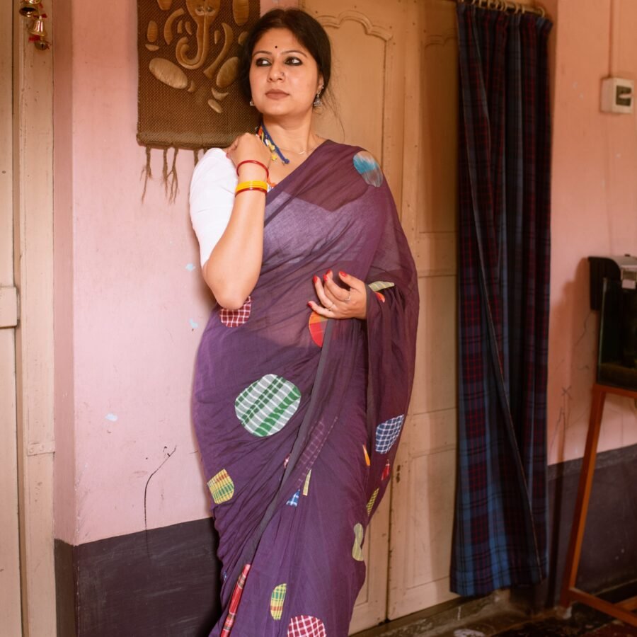 Gamchha Polka-Mauve