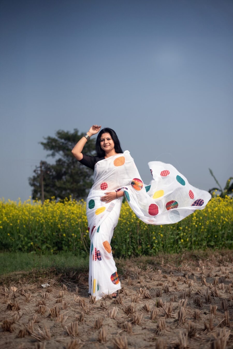 Gamchha Polka - White - Image 2