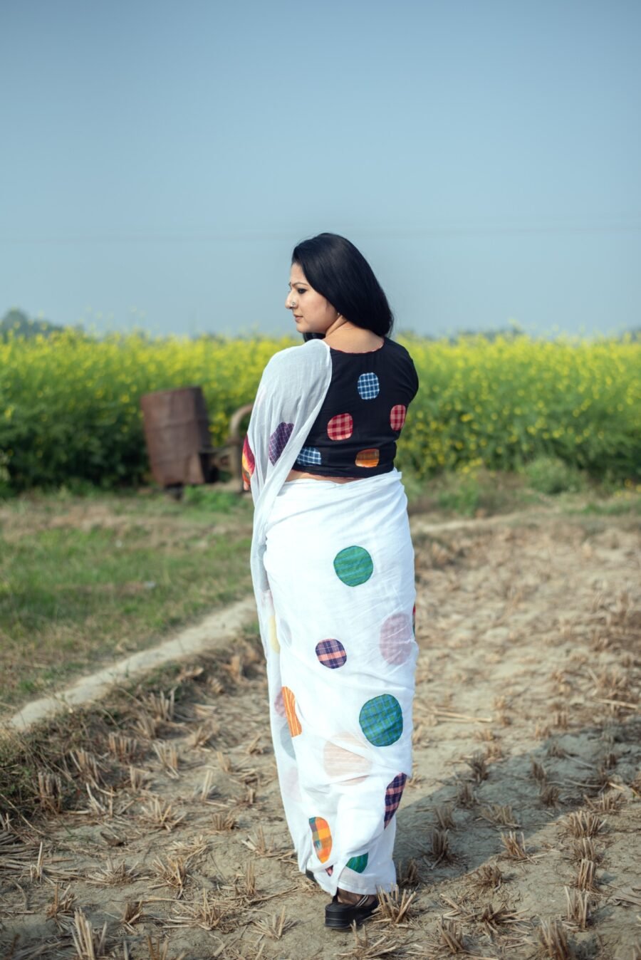 Gamchha Polka - White - Image 6