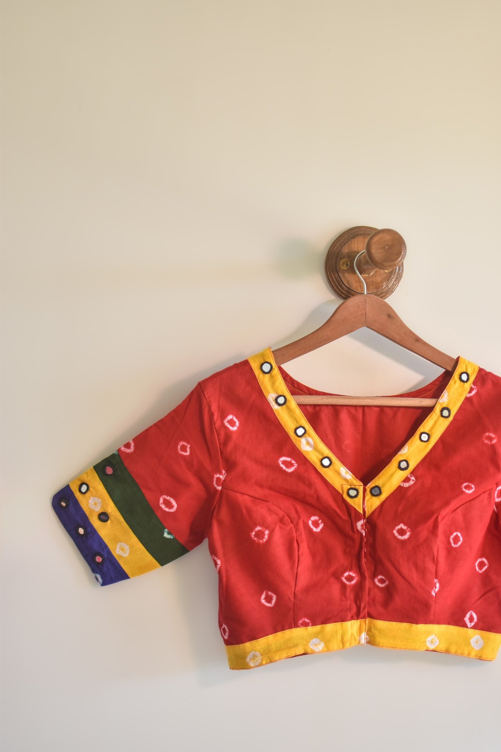 Rang Mahal – Red Bandhni Blouse - Image 3