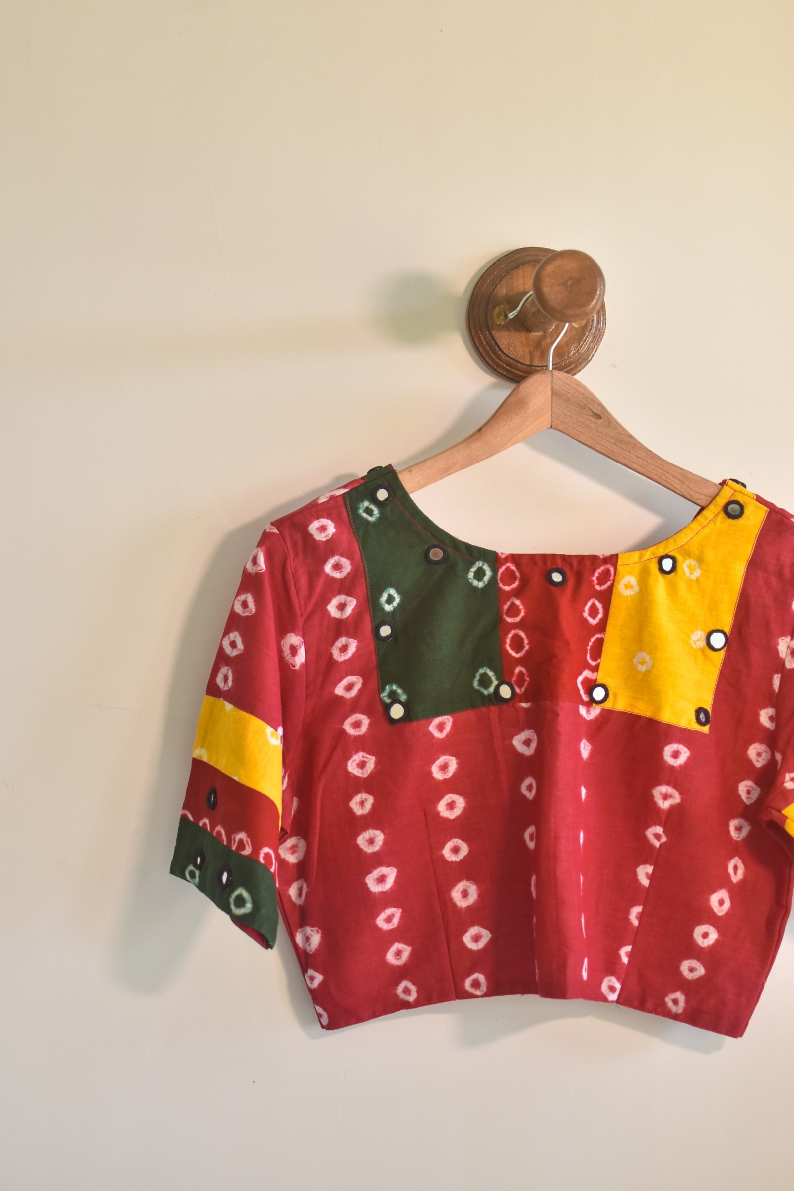 Rang Mahal – Ruby Pink Bandhni Blouse - Image 5