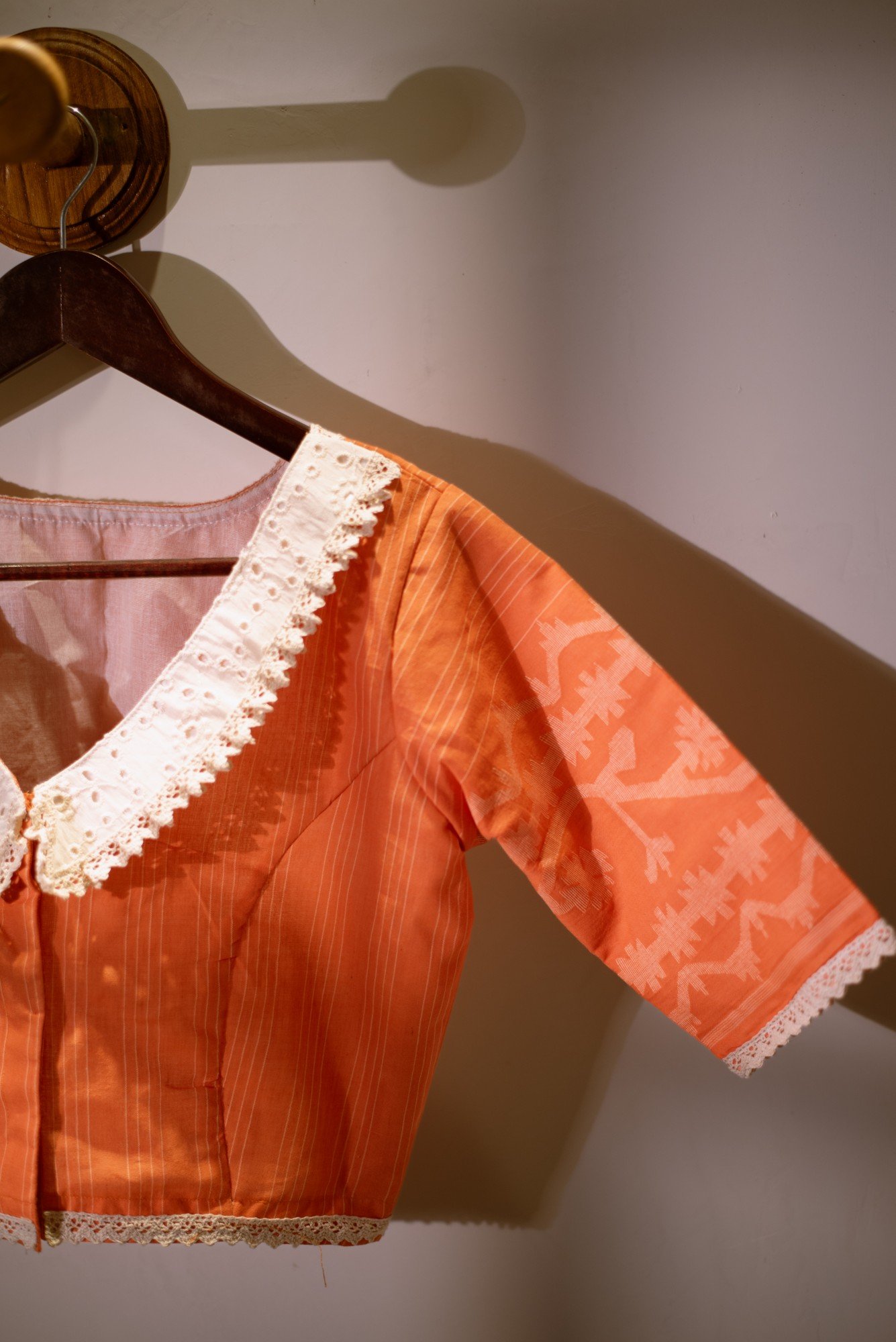 Terracotta jamdani blouse - Image 2