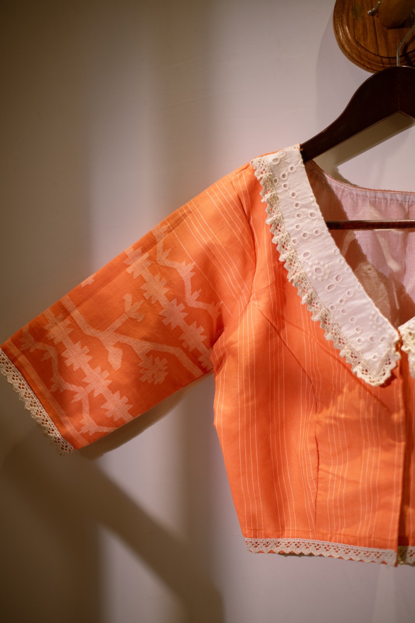 Terracotta jamdani blouse - Image 3