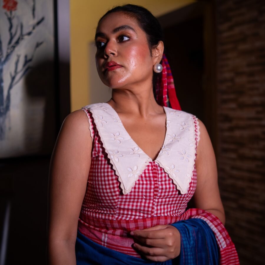 The White Collar | A Vintage Gamchha Blouse 🤍